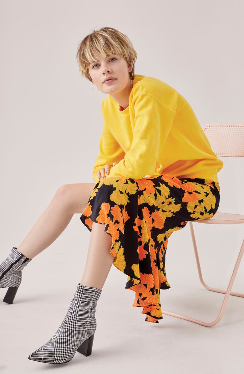 Topshop Printed Midi Skirt, Alternate, color, 