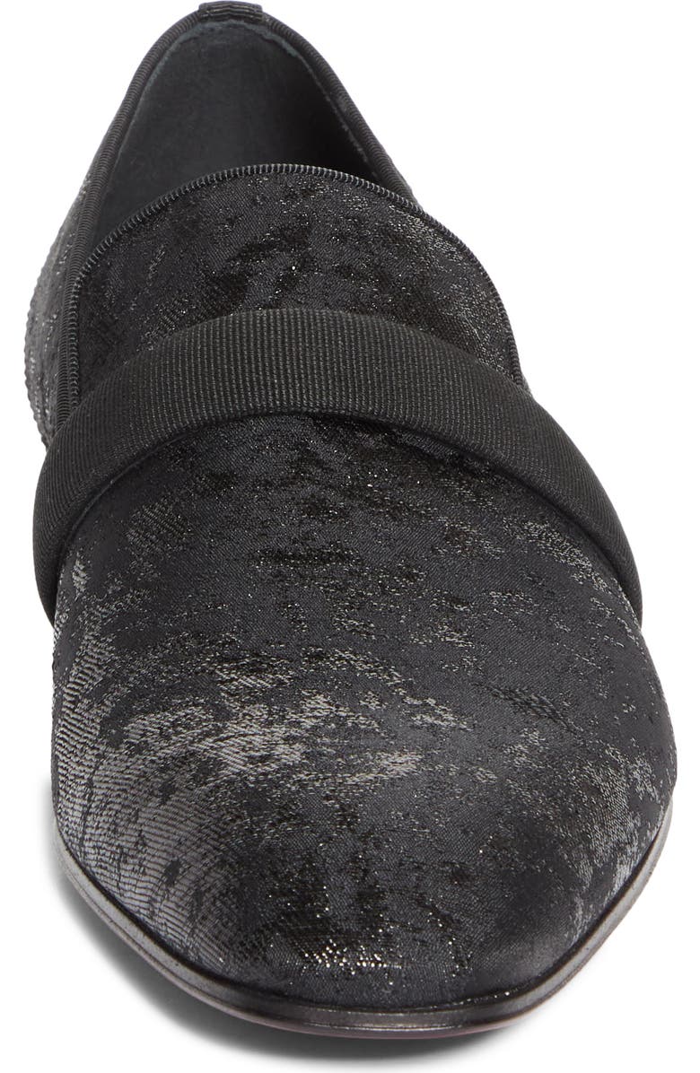 Christian Louboutin Dandy Deco Jacquard Venetian Loafer, Alternate, color, Black