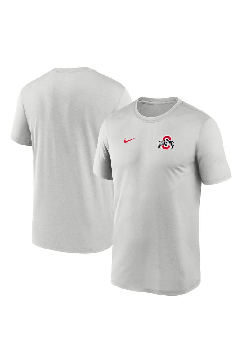 Men's Nike Gray Ohio State Buckeyes 2025 Sideline Small Logo Legend Performance T-Shirt, Main, color, Gray