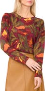 Vince Camuto Floral Crewneck Sweater