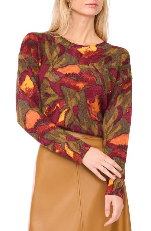 Vince Camuto Floral Crewneck Sweater In Multi