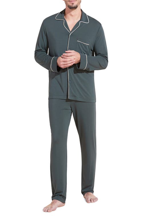 Eberjey William Stretch Tencel® Modal Long Pajamas In Green