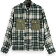 Scotch & Soda Plaid Patchwork Regular Fit Button-Up Shirt