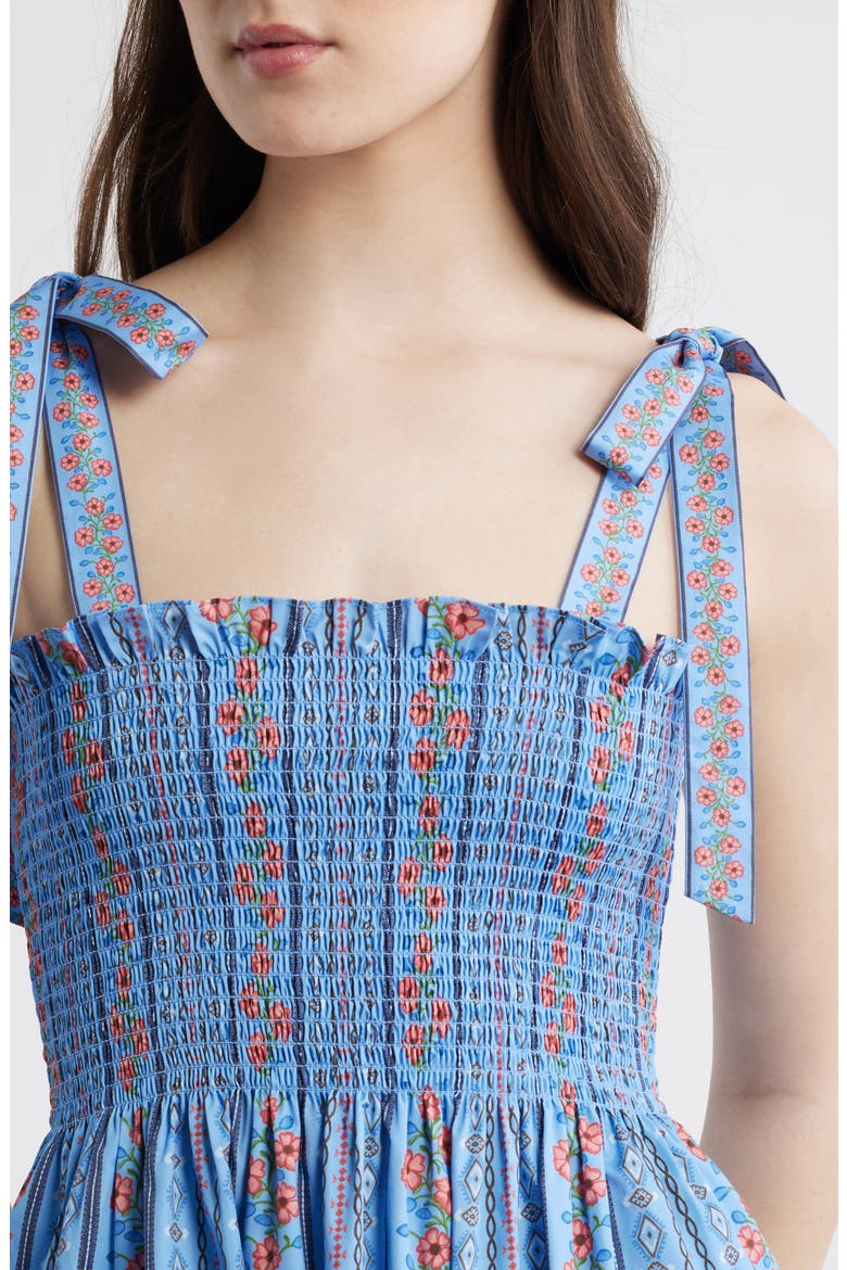 The Ribbon Ellie Nap Midi Dress, Alternate, color, FLORAL BATIK STRIPE BLUE