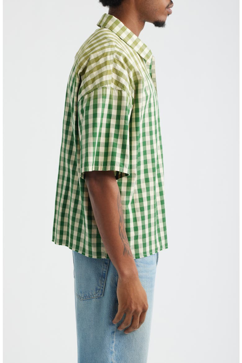 The General Button-Up Shirt, Alternate, color, GREEN GINGHAM