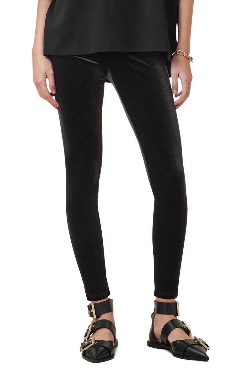 AllSaints Cora Velvet Leggings, Alternate, color, 