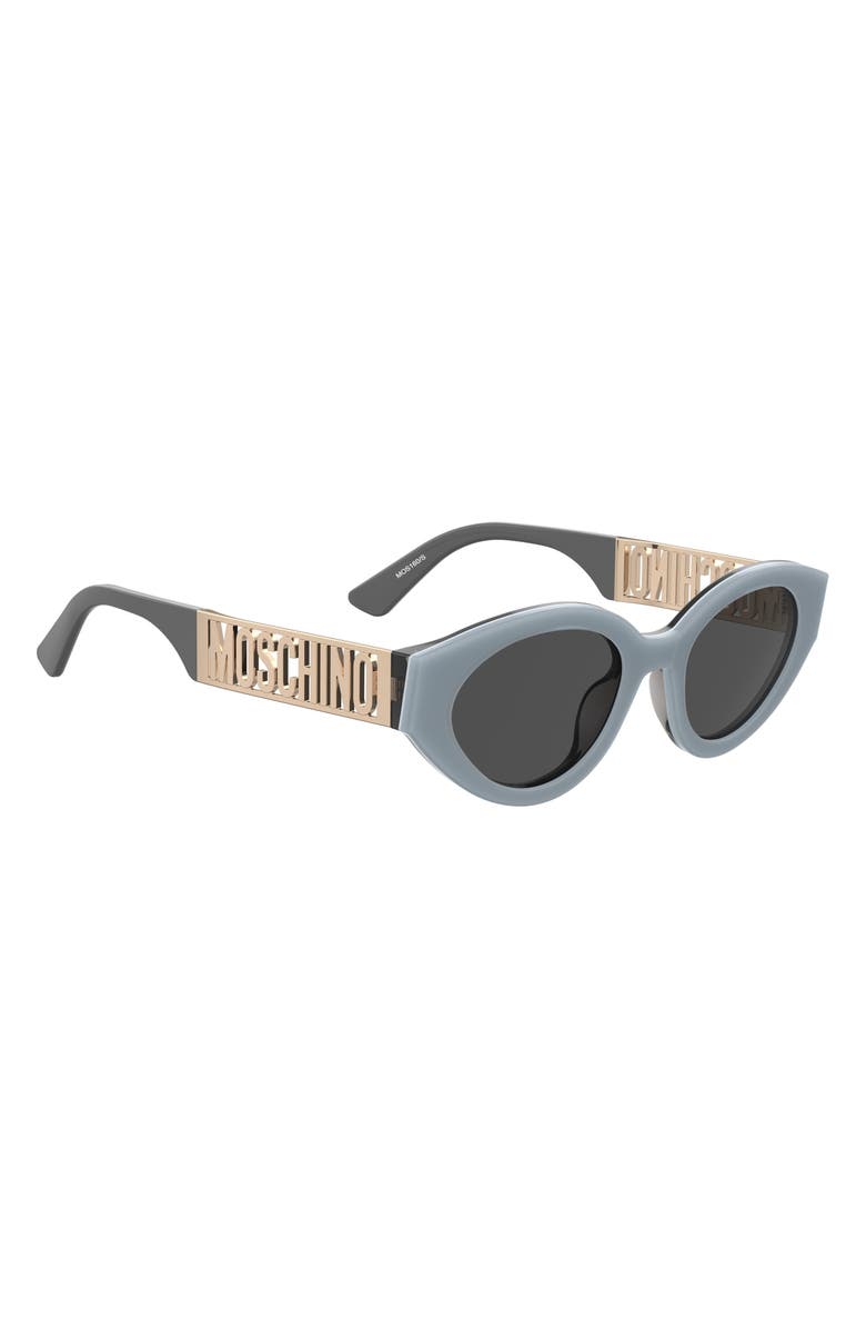 Moschino 51mm Oval Sunglasses, Alternate, color, Azure
