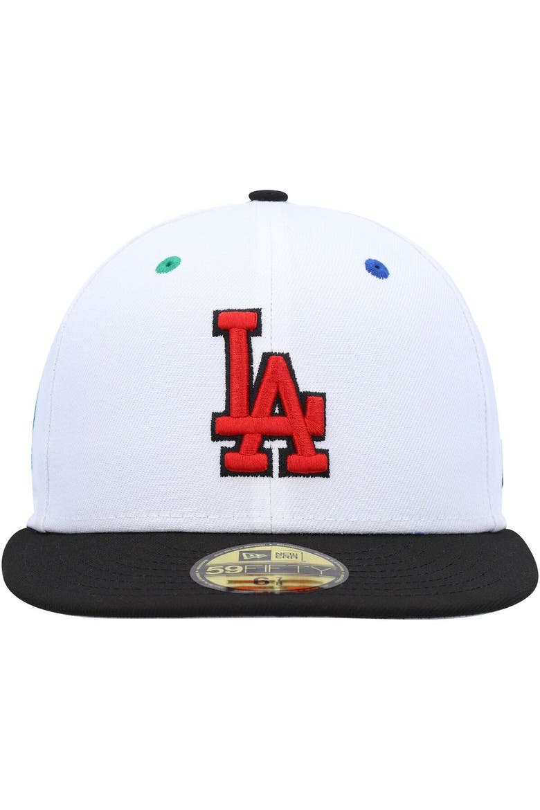 Men's New Era White/Black Los Angeles Dodgers 60th Anniversary Primary Eye 59FIFTY Fitted Hat, Alternate, color, White