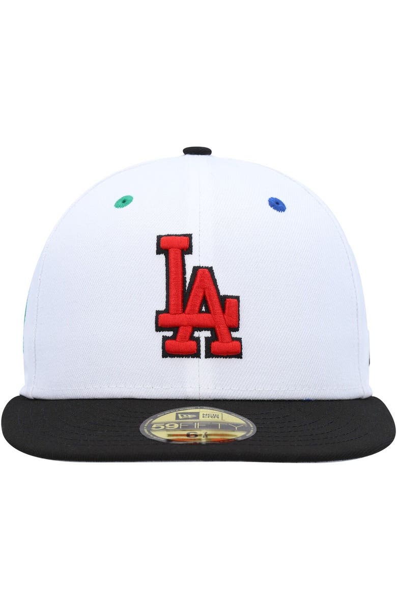 New Era Men's New Era White/Black Los Angeles Dodgers 60th Anniversary Primary Eye 59FIFTY Fitted Hat, Alternate, color, White