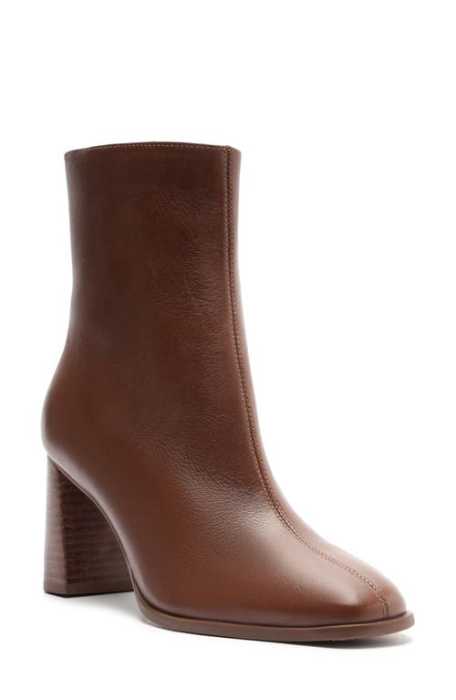 Arezzo Regina Block Heel Bootie In Brown
