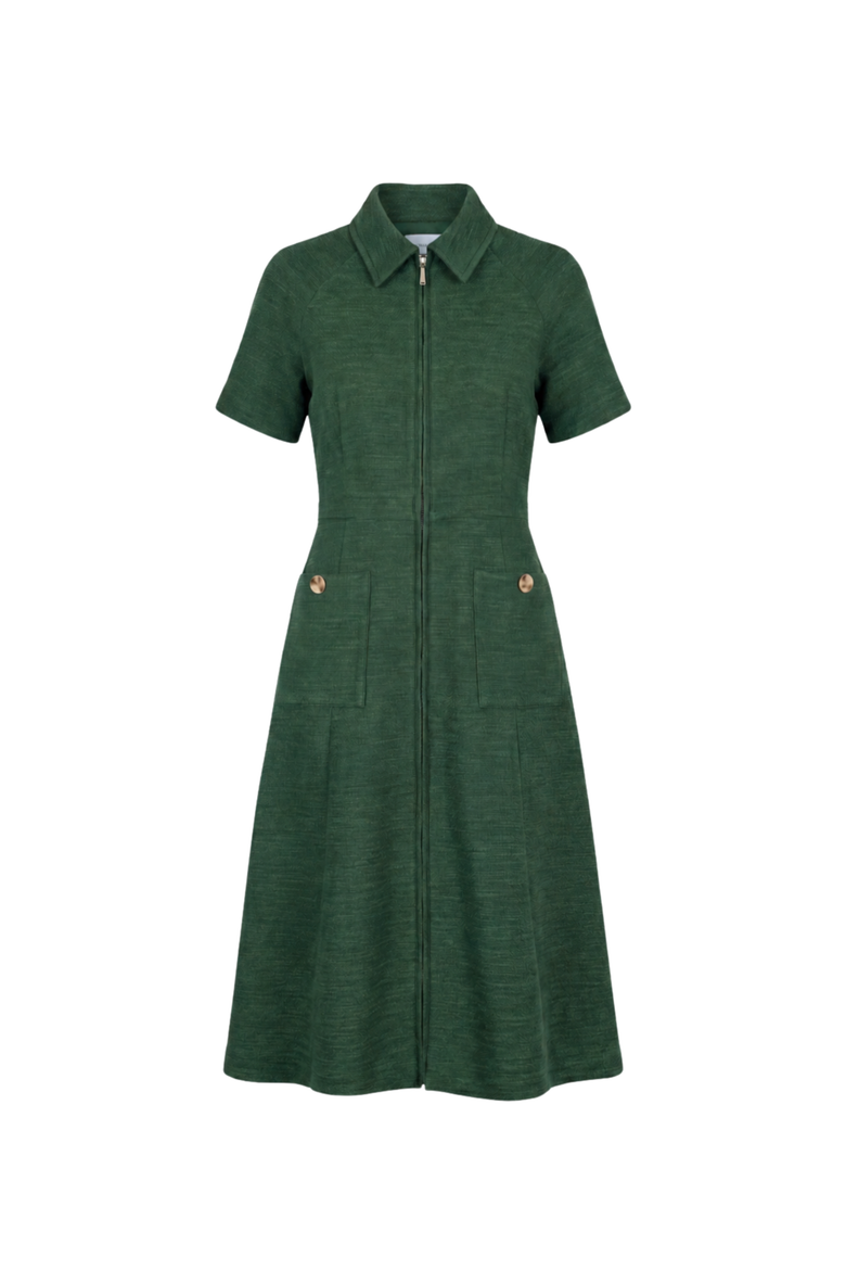 Reanna Bouclé Midi Dress, Main, color, Spruce