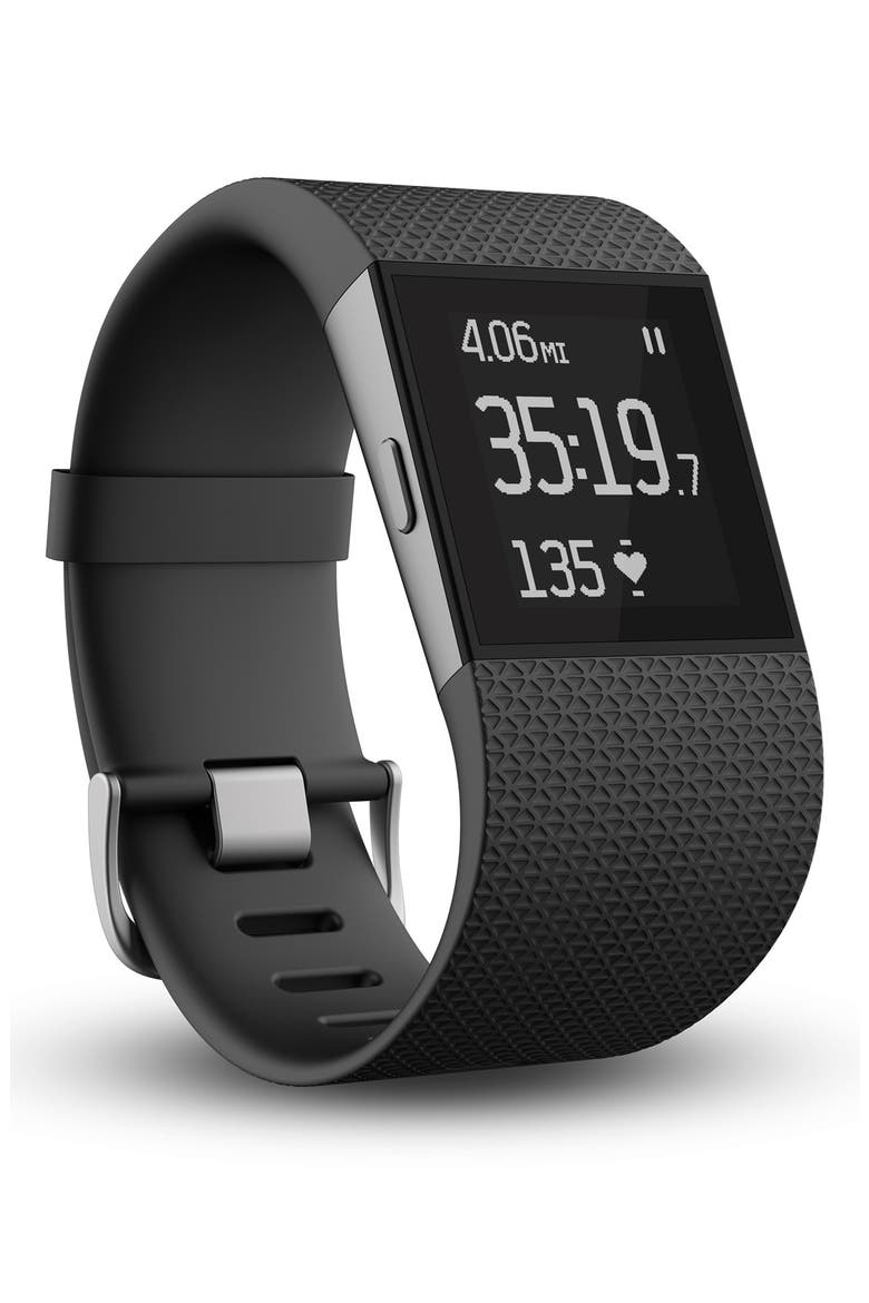 'Surge' Wireless Fitness Watch, Main, color, BLACK