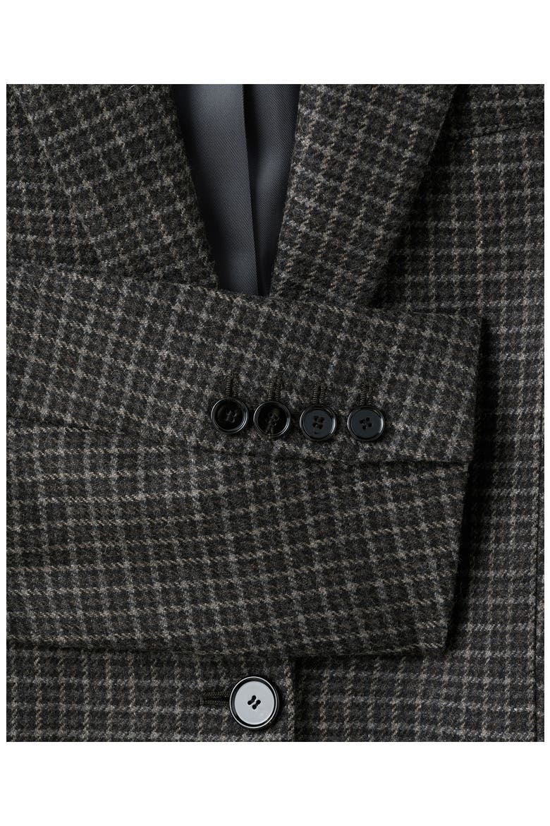 Check Wool Blend Blazer, Alternate, color, GREY