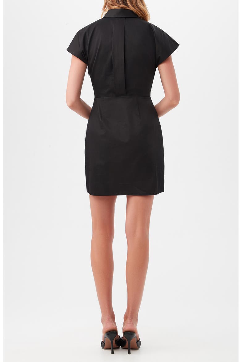 Tallia Cap Sleeve Knotted Organic Cotton Sheath Dress, Alternate, color, BLACK