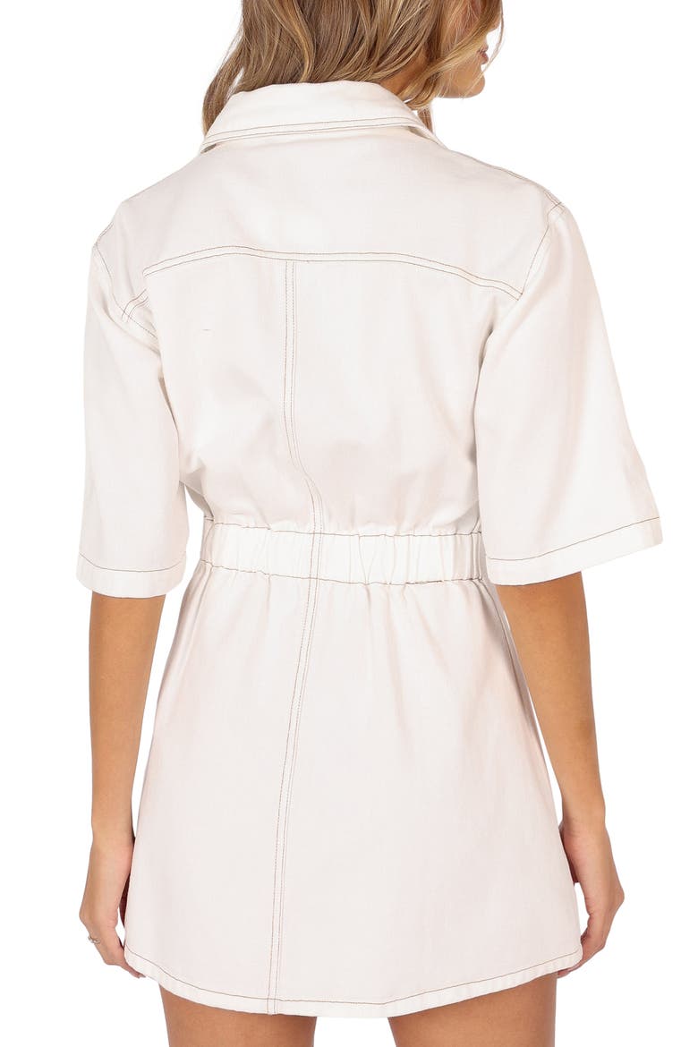 Rev Denim Mini Shirtdress, Alternate, color, WHITE DENIM