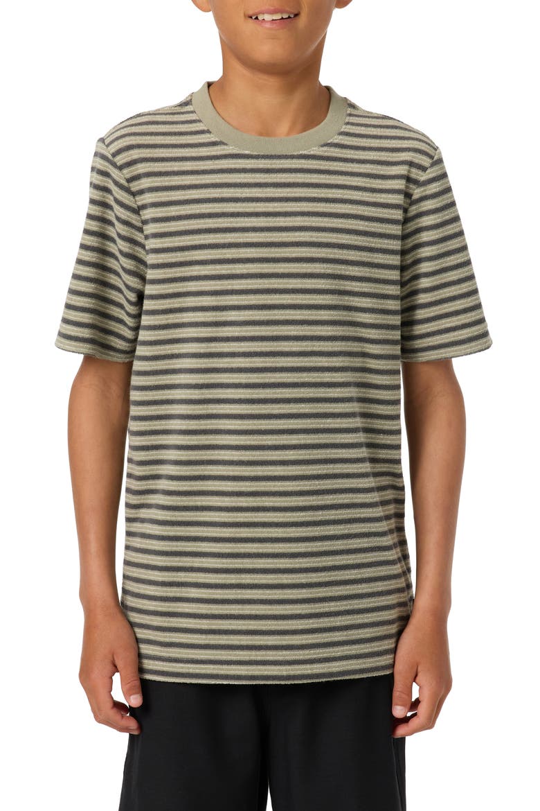 Kids' Frontiers Stripe Terry Cloth T-Shirt, Main, color, SEAGRASS