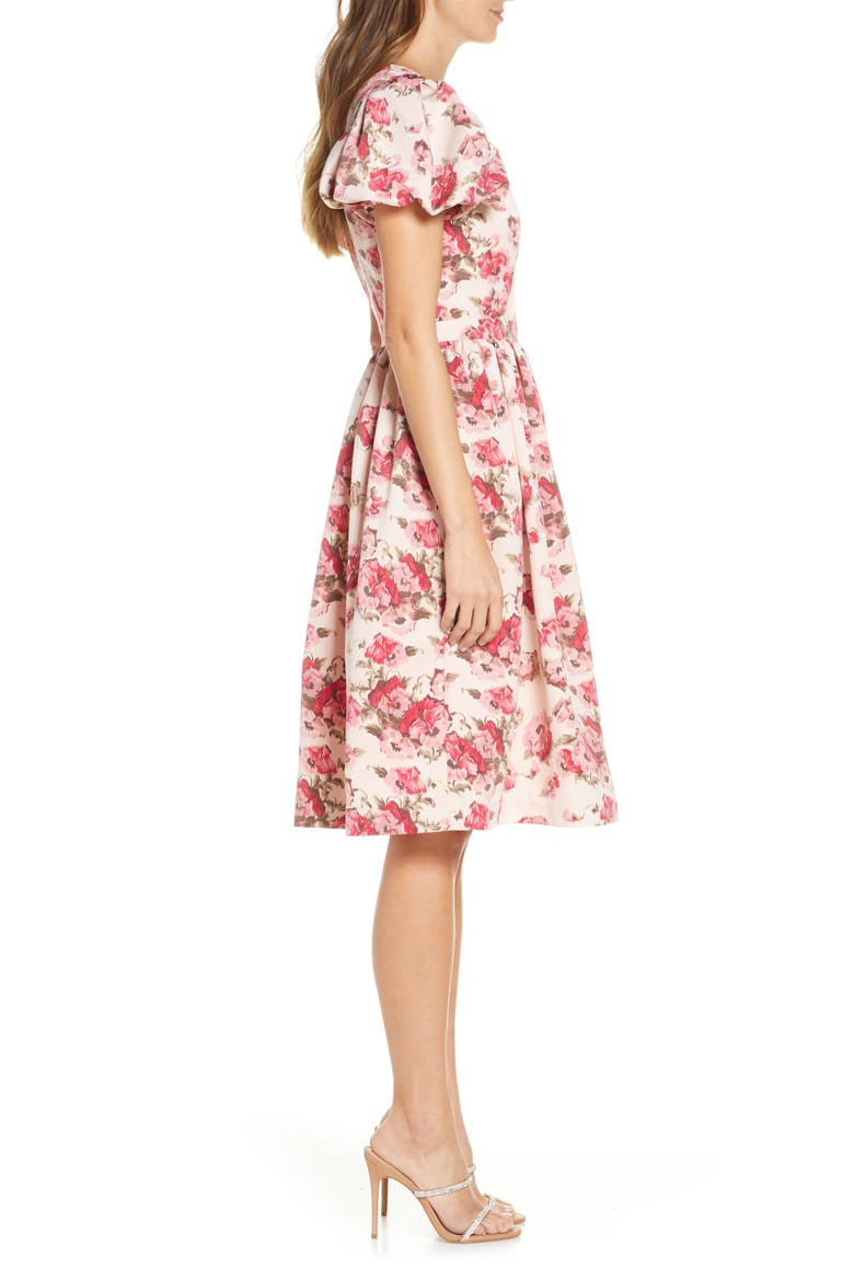 Fit & Flare Dress, Alternate, color, PINK SMOKE FLORAL