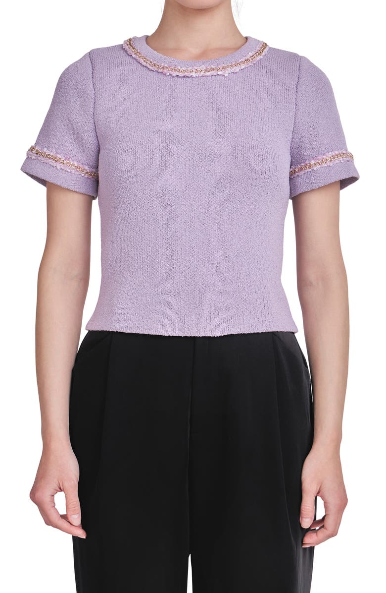 Endless Rose Chain Accent Knit Top, Alternate, color, Lilac
