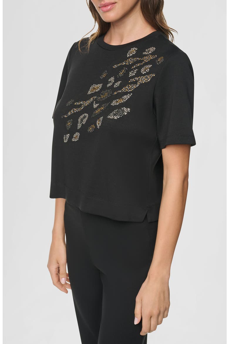Animal Heat Set Stud Cotton T-Shirt, Alternate, color, BLACK