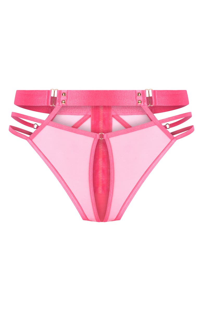 Hunkemöller Sable Cutout Brazilian Briefs, Alternate, color, Camellia Rose