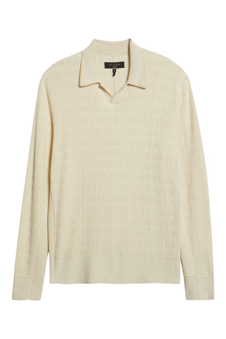 Harvey Johnny Collar Relaxed Polo, Alternate, color, IVORY