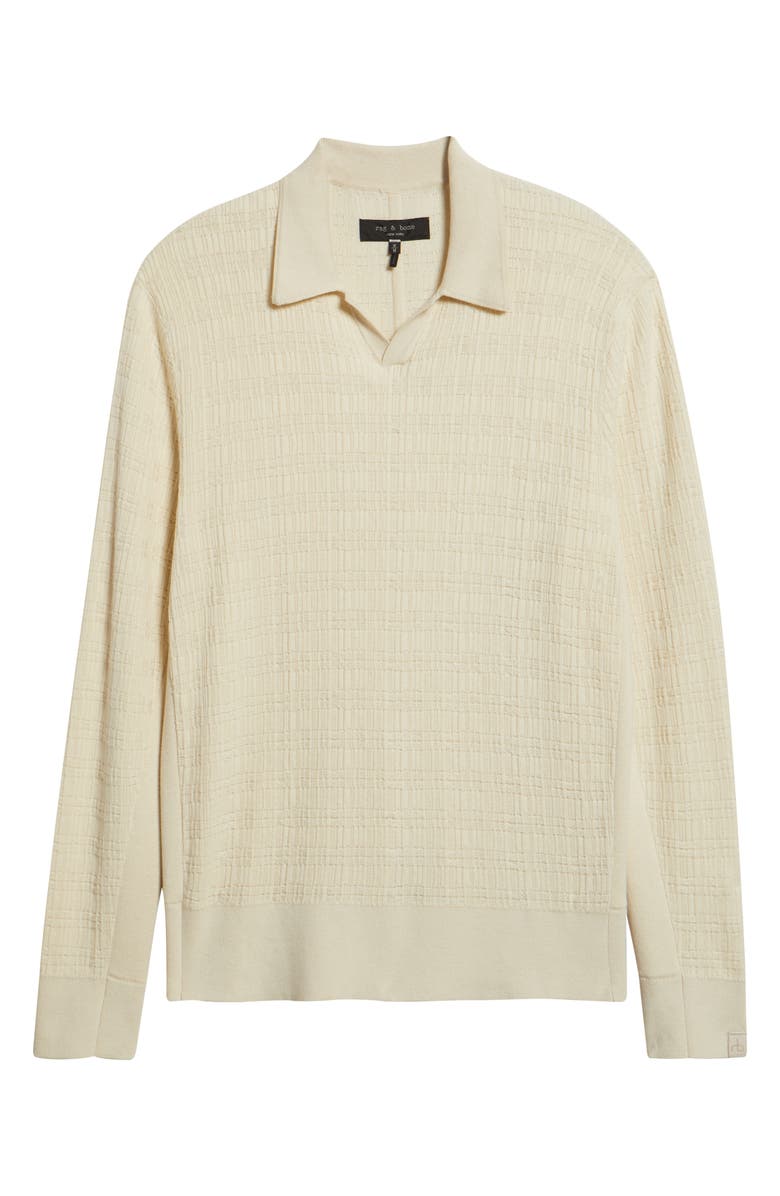 rag & bone Harvey Johnny Collar Relaxed Polo, Alternate, color, Ivory