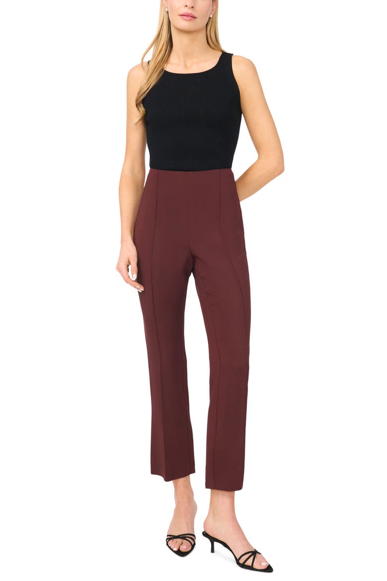 Louisa Pintuck Ankle Pants, Alternate, color, BITTER CHOCOLATE