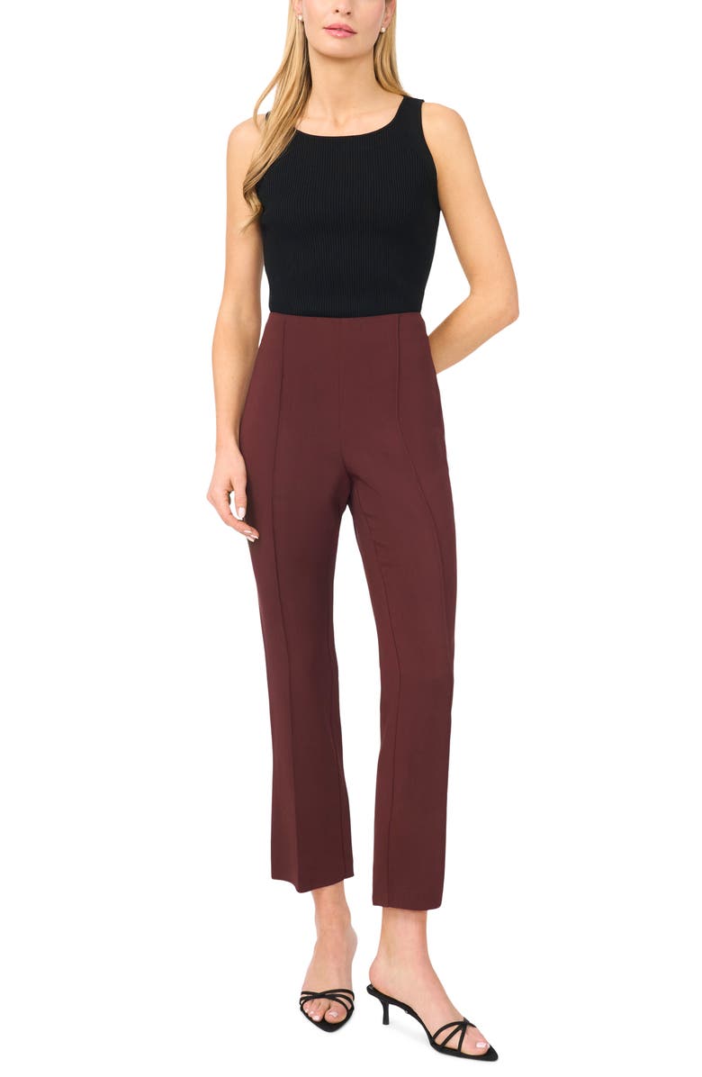 Ted Baker Louisa Pintuck Ankle Pants, Alternate, color, Bitter Chocolate