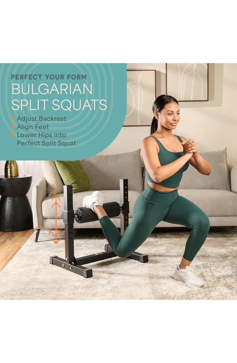 Lifepro Bulgarian Split Squat Stand Adjustable 330lb Leg Roller, Alternate, color, Black