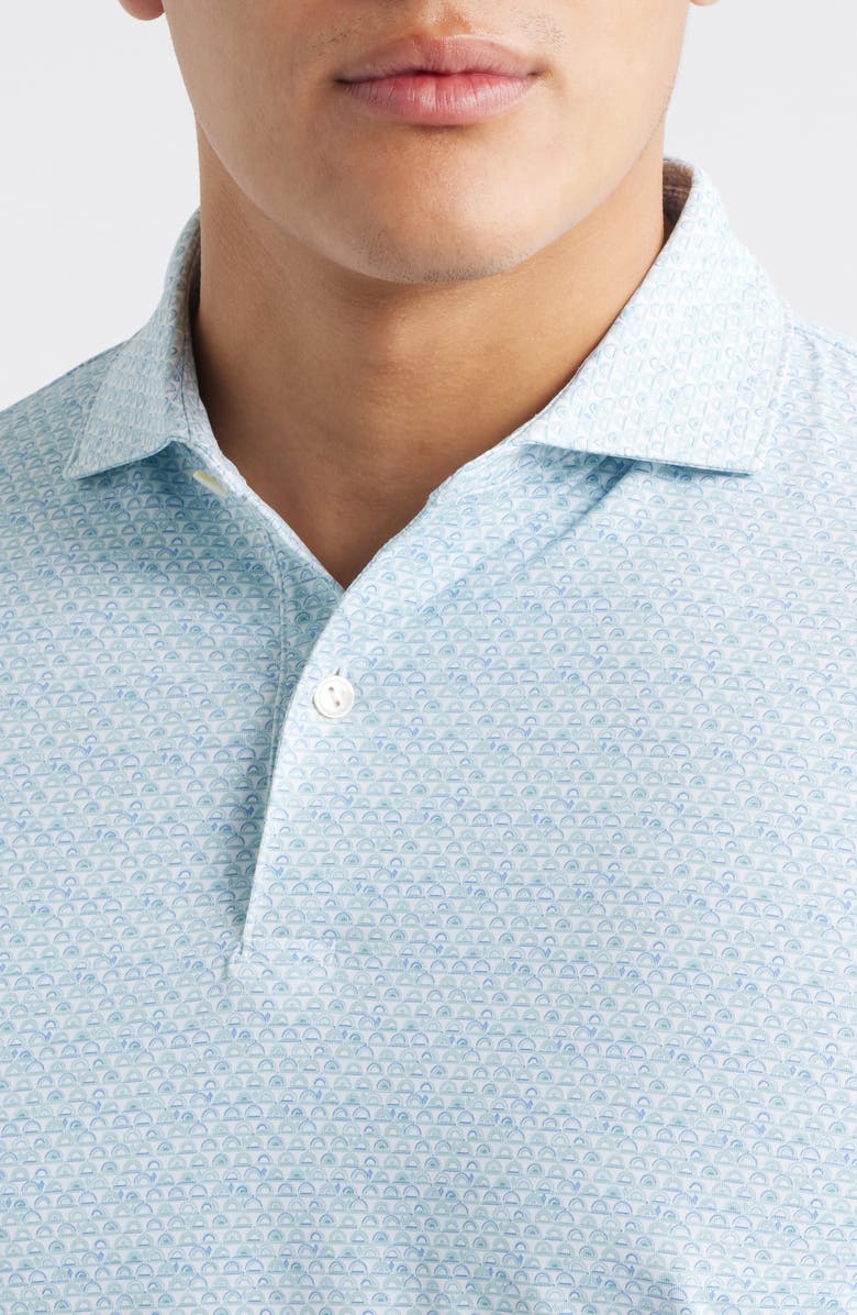 Peter Millar Wood Fired Performance Jersey Golf Polo, Alternate, color, Blue/ White