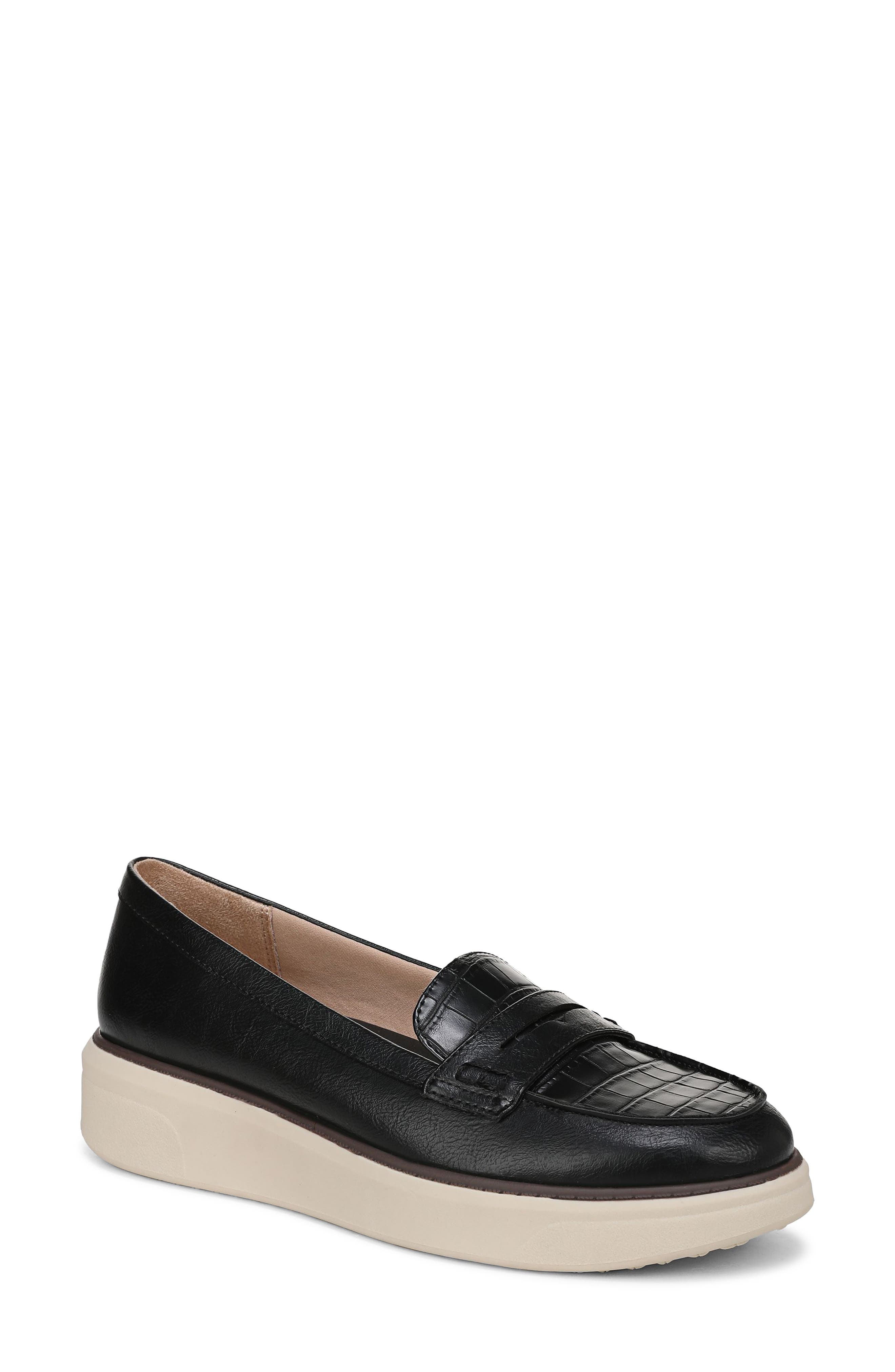 LifeStride Chelsea Platform Penny Loafer, Main, color, Black / Black