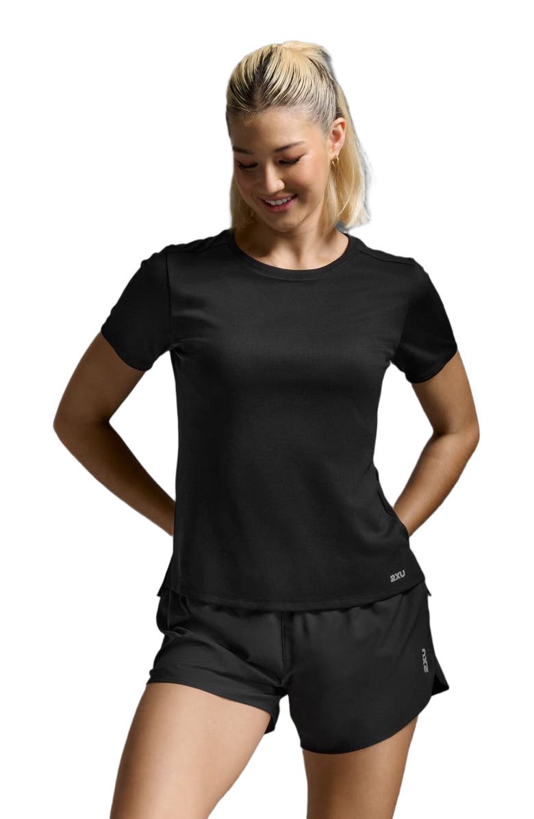 2XU Women
s Aero Tee, Main, color, Black/Silver Reflective