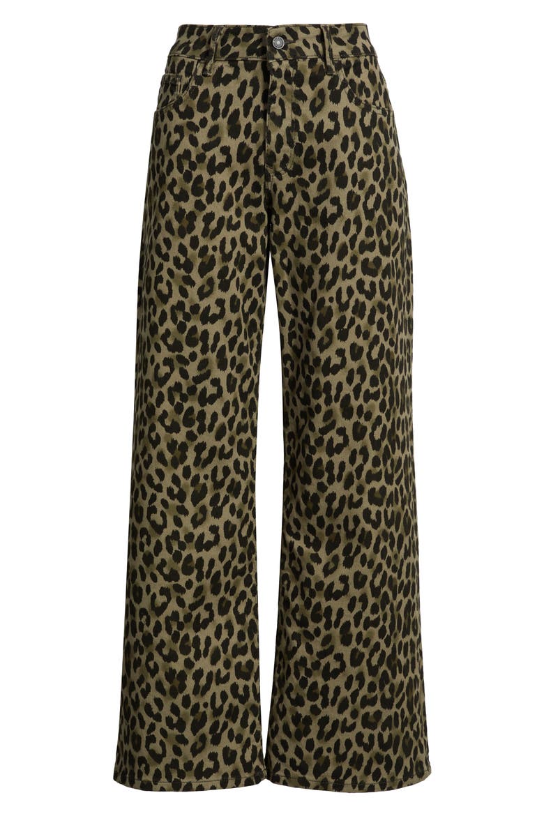 Sabrina Wide Leg Jeans, Alternate, color, GREEN LEO DENIM
