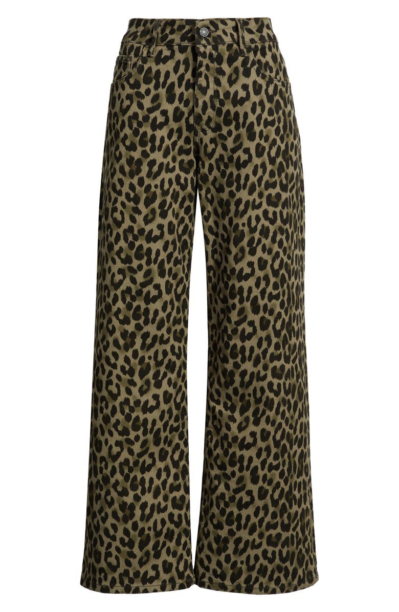 Mavi Jeans Sabrina Wide Leg Jeans, Alternate, color, Green Leo Denim