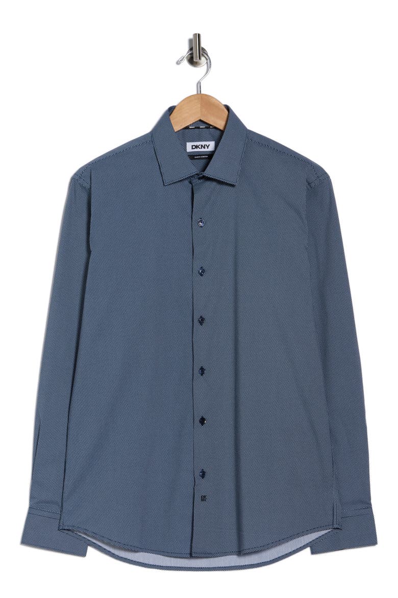 Dot Stripe Stretch Dress Shirt, Alternate, color, NAVY WHITE