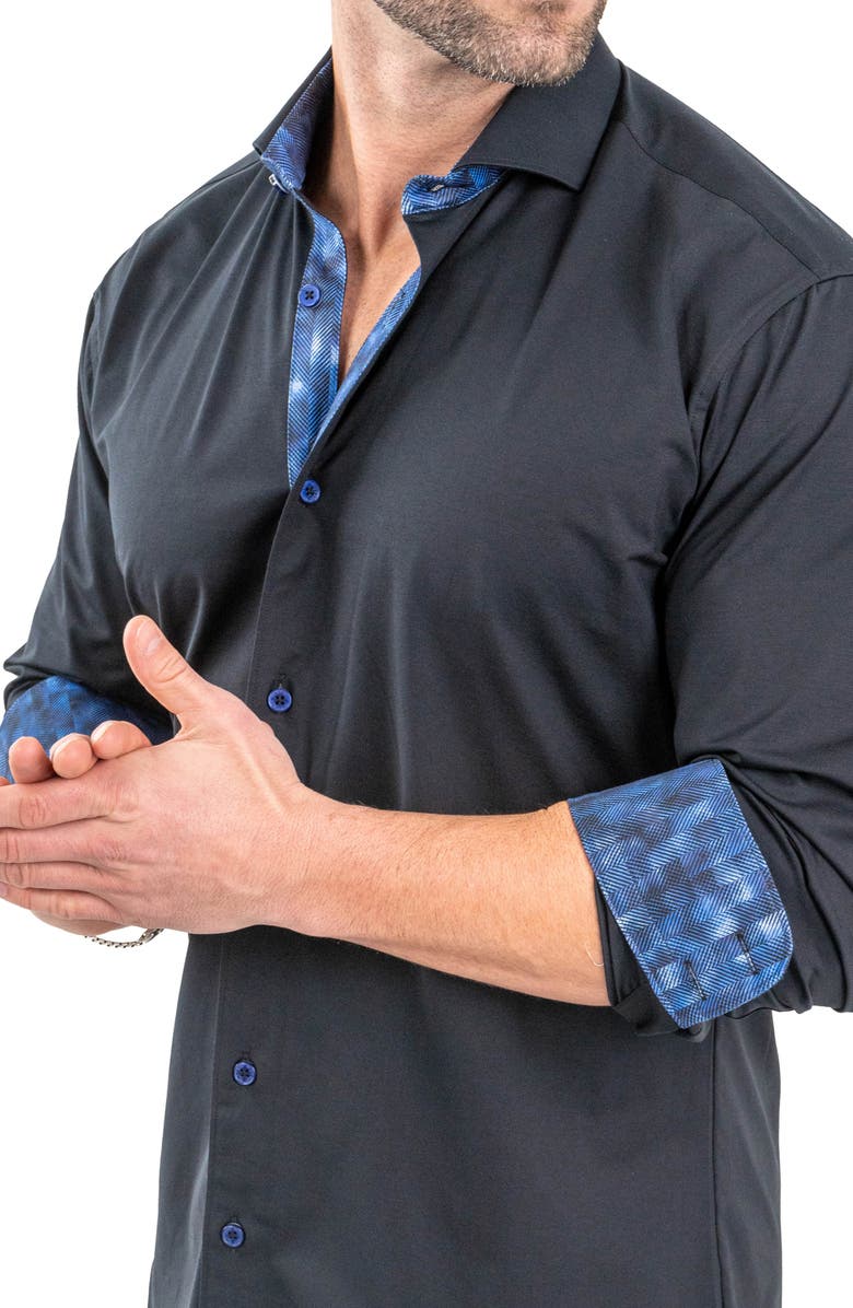 Maceoo Einstein Solid Stretch Cotton Button-Up Shirt, Alternate, color,
