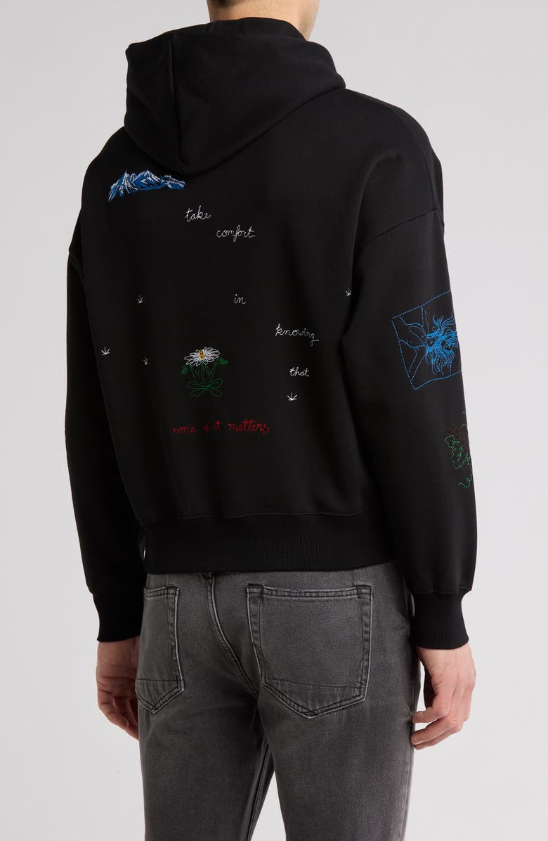 JUNGLES Questions Oversize Embroidered Pullover Hoodie, Alternate, color, 