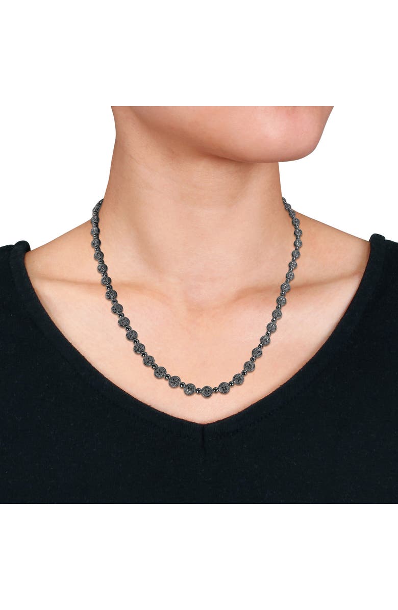 Julianna B. 1 CTW Diamond Tennis Necklace Sterling Silver, Alternate, color, Black Diamond