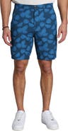 JACHS Leaf Print Seersucker Shorts