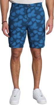 JACHS Leaf Print Seersucker Shorts