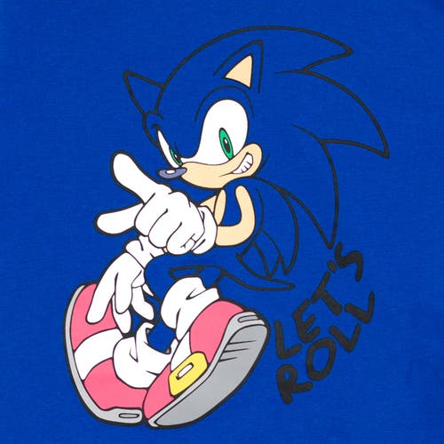 Sega Sonic The Hedgehog Cosplay T-shirt & Shorts Set In Blue