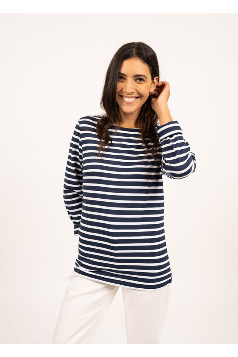MINQUIERS MODERN - Breton Striped Shirt, Main, color, navy/white