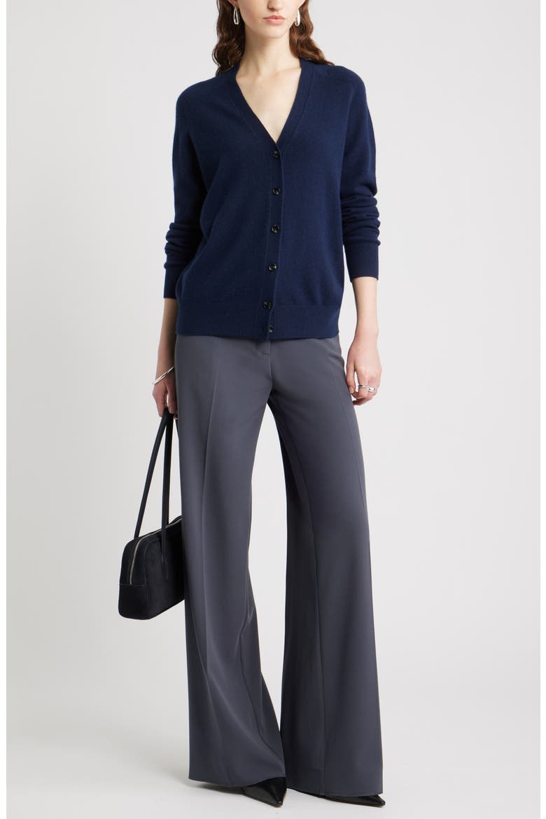 Cashmere V-Neck Cardigan, Alternate, color, NAVY NIGHT