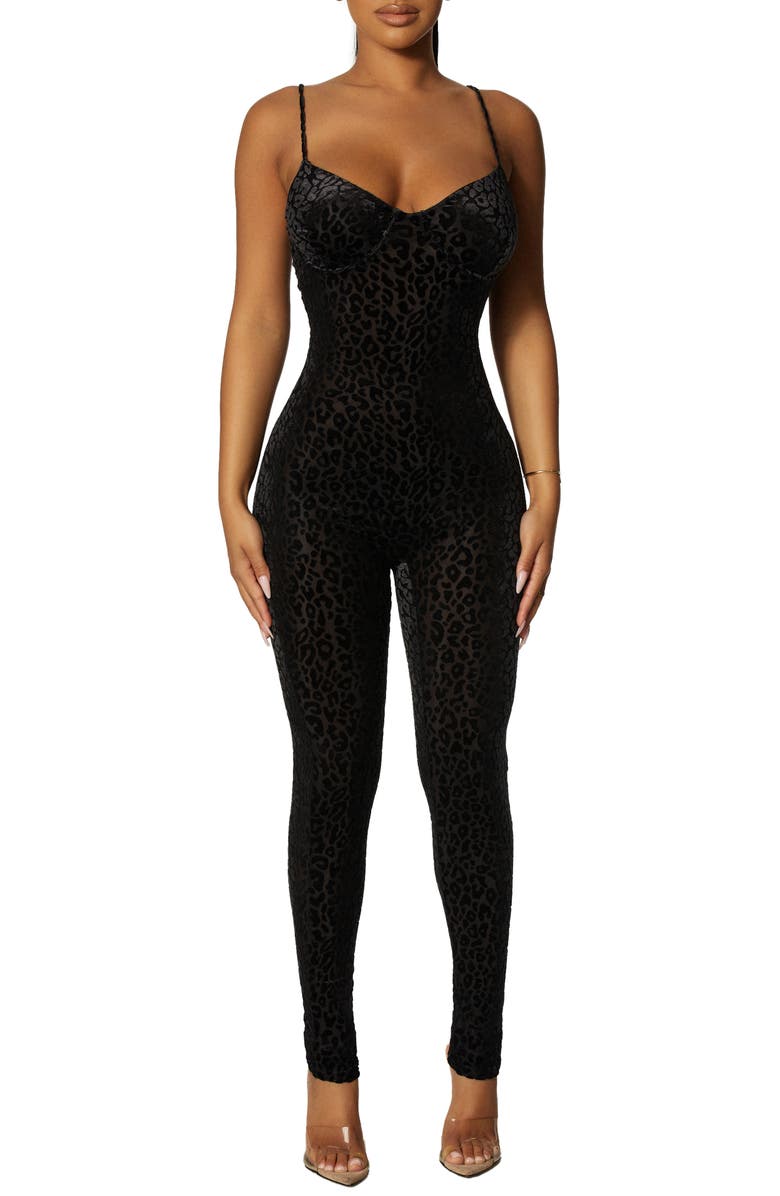 Naked Wardrobe Sleeveless Bustier Jumpsuit, Main, color, 