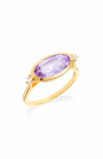 YS GEMS Amethyst Oval Ring