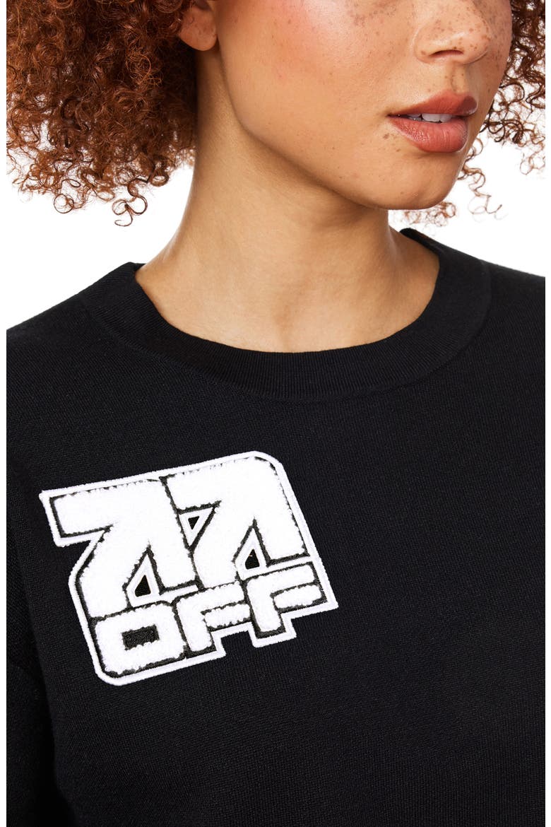 Cropped Crewneck Sweater, Alternate, color, BLACK NIGHT