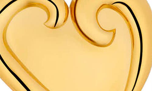 Oscar De La Renta Small Swirl Heart Stud Earrings In Gold