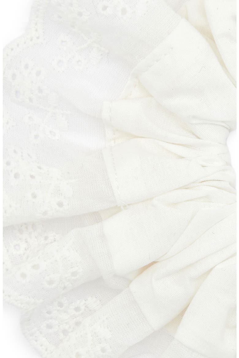 Oversize Eyelet Scrunchie, Alternate, color, IVORY