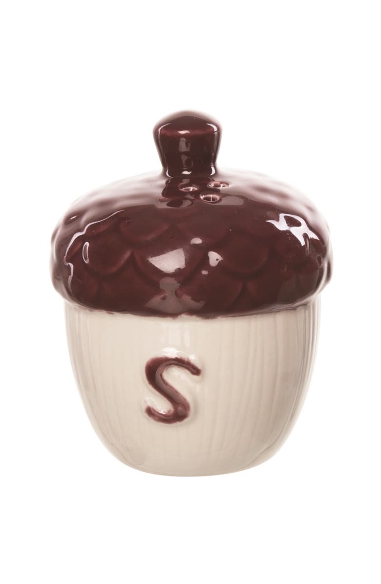 Transpac Multicolor Harvest Moody Acorn Salt and Pepper Shakers Set, Alternate, color, Brown