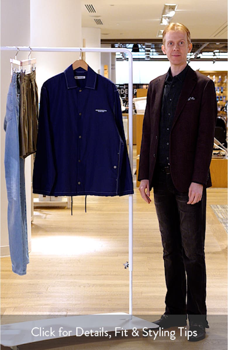 Loose Fit Cotton & Nylon Snap-Up Jacket, sales video thumbnail